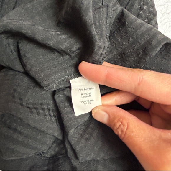 J. Crew Black Gold Button Semi-Sheer Long Puff Sleeves Top Size Medium (808) - Picture 13 of 15